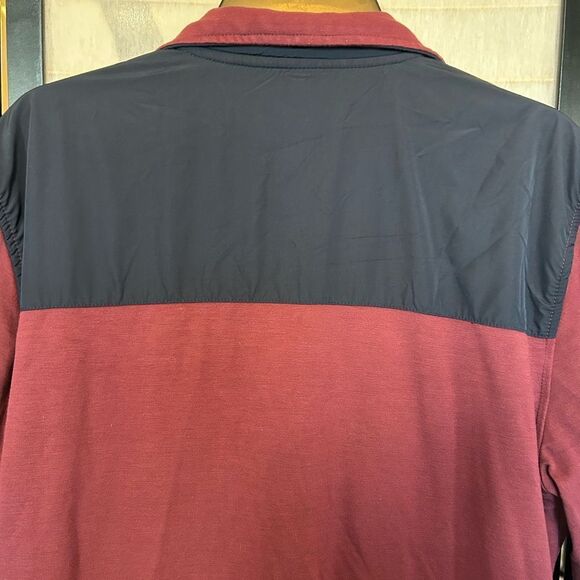 Tommy Hilfiger Burgundy Navy Colorblock Lightweight Varsity Bomber Jacket L - Picture 9 of 11